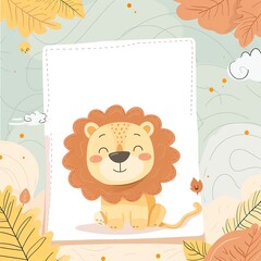 Obraz na płótnie Canvas cute memo page template animal illustration vector