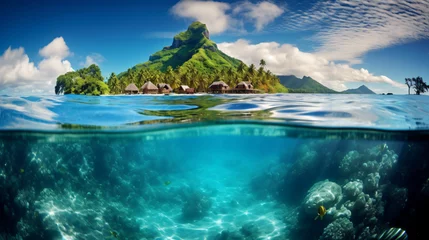 Zelfklevend Fotobehang Beautiful tropical island in French Polynesia © Mahira