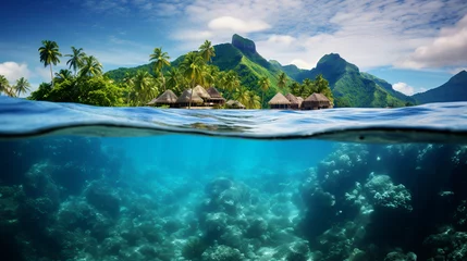Fototapeten Beautiful tropical island in French Polynesia © Mahira