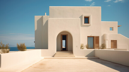 Fototapeta premium Calm and tranquil Mediterranean An Stunning Villa of Elegance