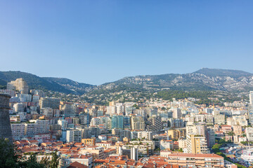 Panoramic view of Monte Carlo marina and cityscape