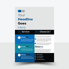 Abstract business flyer, vector template design or business poster template design Corporate creative colorful business flyer template design