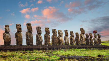 Ahu Tongariki, is the largest ahu on Easter Island
