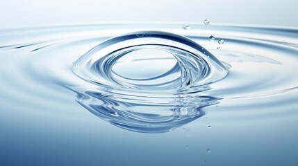 Clear Water drop with circular waves. 