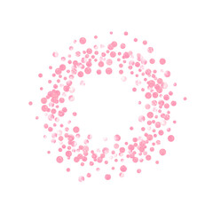 Polka Dot Banner. Engagement Particles. Golden Gatsby Print. Decorative Particle. Pink Festive Card. Rose Holiday Brochure. Celebration Design. Pink Polka Dot Banner