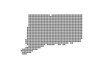 Connecticut state map in dots