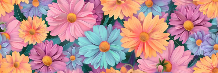 Fototapeta na wymiar Trendy floral seamless pattern illustration