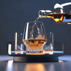Fototapeta na wymiar whiskey being poured into glass