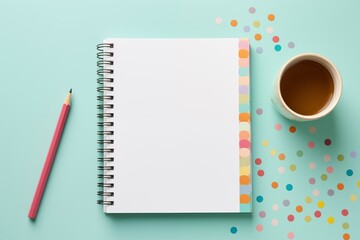 notebooks on pastel background. School and office stationary concept in top view - Powered by Adobe