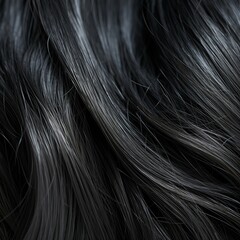 Naklejka premium closeup surface human black hair textured background