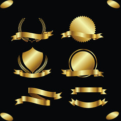 set of gold and silver labels