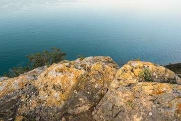 sunrise over the Tyrrhenian Sea from Talamone point of view, Tuscany Italy
