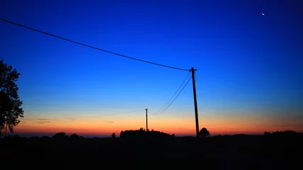 Afwasbaar Fotobehang Donkerblauw Sunset - Moon