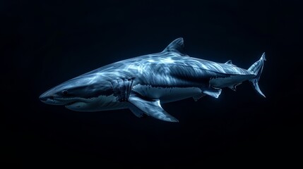 Majestic Predator: Full-Body Portrait of a White Shark