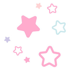 Pastel stars line simple. Vector illustration.
