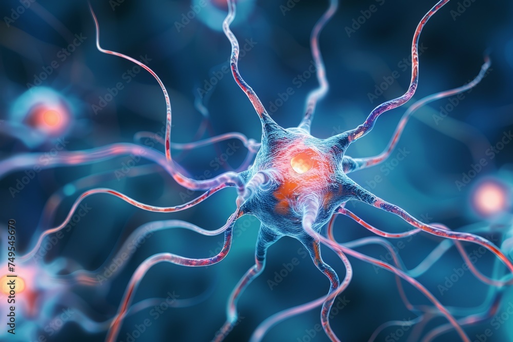 Poster nerve cell. background with selective focus and copy space