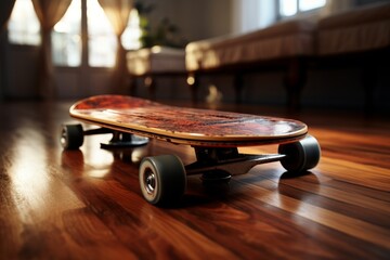 A high quality image featuring a skateboard concept with a background that has selective focus and ample copy space - obrazy, fototapety, plakaty
