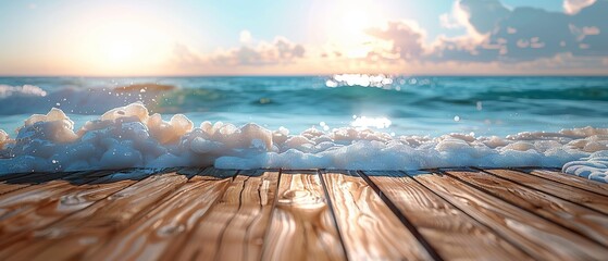 Summer Accessories Display with Serene Beach Backdrop

