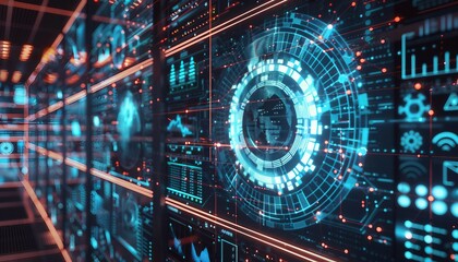 Secure Data Storage Facility, security features of a data center concept with an image displaying robust physical security measures, AI