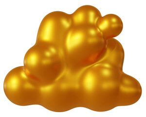 gold cloud. 3d rendering.	