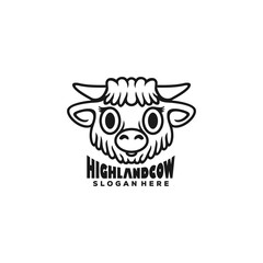 Fototapeta premium silhouette highland cow design
