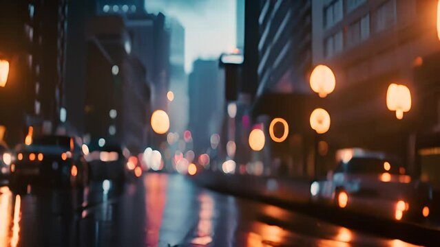 City Street Filled With Street Lights Generative AI
