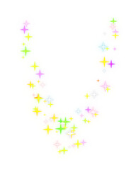 Glittering stars' particles curve. 3d rendering.	