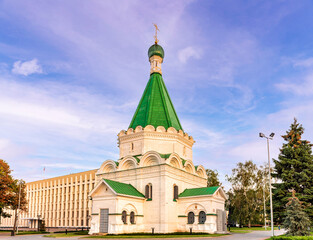 Archangel Cathedral in the Nizhny Novgorod Kremlin where the national Russian hero Kozma Minin is...