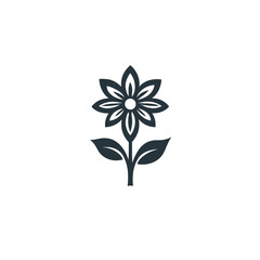 Flower icon, beautiful spring floral logo graphic, Vector illustration. Flat design style, generative ai