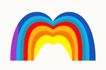 Rainbow on white background. 2d Illustration. LGBT Concept with Copy Space. Pride Month Concept.