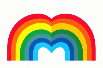 Rainbow isolated on white background. Symbol of love. 2d illustration. LGBT Concept with Copy Space. Pride Month Concept.