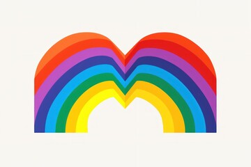 Rainbow icon in flat style on white background. Symbol of LGBT. LGBT Concept with Copy Space. Pride Month Concept.