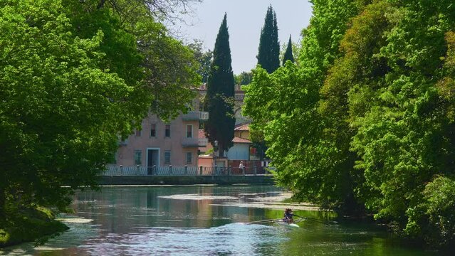 Sile River in Treviso, Veneto, Italy
