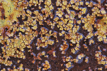 Background of old rusty painted metal.