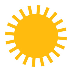 Silhouette geometric shape of sun or star with rays in flat style, simple minimalistic weather icon