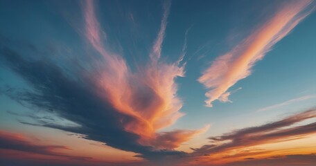 Obraz premium orange clouds in the blue sky