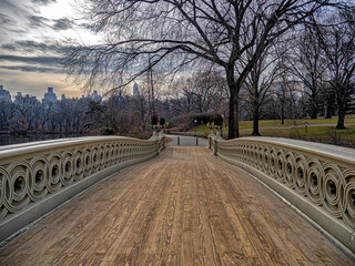 Bow bridge, early morning on cloudy day
