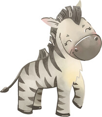 cartoon cute zebra on a white background