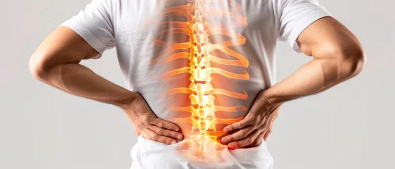 Fotobehang Backache: Man Suffering from Lower Back Pain © Mike