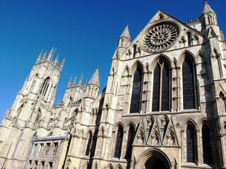 York Cathedral with blue sky – York – Yorkshire – England – UK