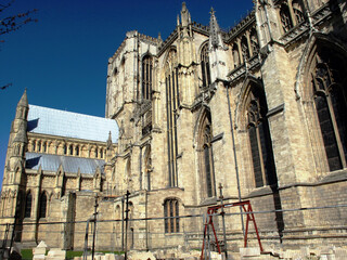 York Cathedral with blue sky – York – Yorkshire – England – UK
