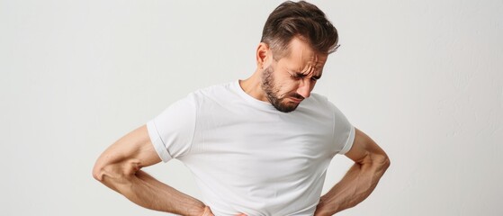 Backache: Man Suffering from Lower Back Pain