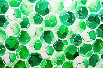 Fototapeta na wymiar A background with a soccer ball pattern in shades of green and white