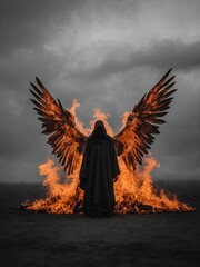 Dark angel with wings 