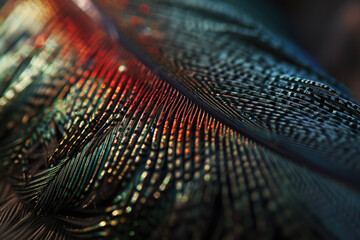 A feather texture with barbs and colors