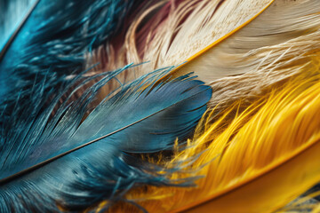 A feather texture with quills and colors