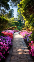 Spectacular Display of Botanical Diversity - A Kaleidoscope of Colors in Blossoming Botanical Garden