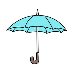 Umbrella vector icon in doodle style. Symbol in simple design. Cartoon object hand drawn isolated on white background.