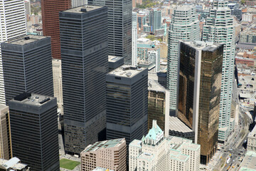 Aerial view of the city from the CN tower - Toronto - Ontario - Canada