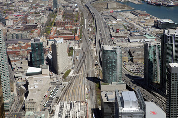 Aerial view of the city from the CN tower - Toronto - Ontario - Canada
